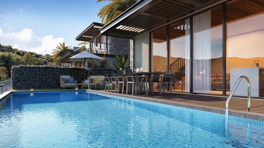 A complex of Villas in a modern design in the historical part of the city of Bodrum. A complex of Villas in a modern design in the historical part of the city of Bodrum.
