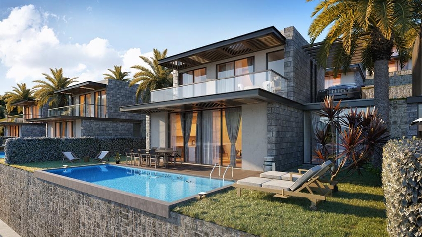 A complex of Villas in a modern design in the historical part of the city of Bodrum. A complex of Villas in a modern design in the historical part of the city of Bodrum.