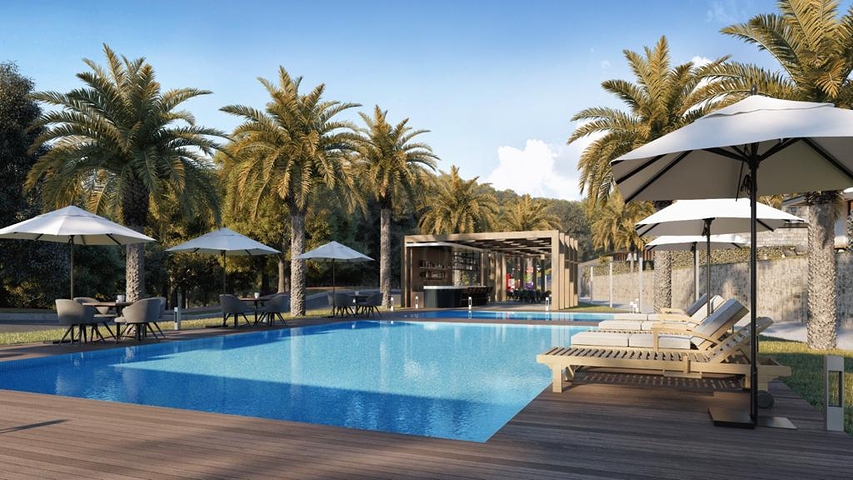 A complex of Villas in a modern design in the historical part of the city of Bodrum. A complex of Villas in a modern design in the historical part of the city of Bodrum.
