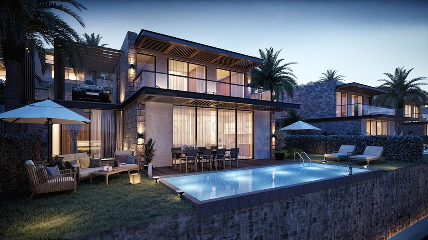 A complex of Villas in a modern design in the historical part of the city of Bodrum. A complex of Villas in a modern design in the historical part of the city of Bodrum.