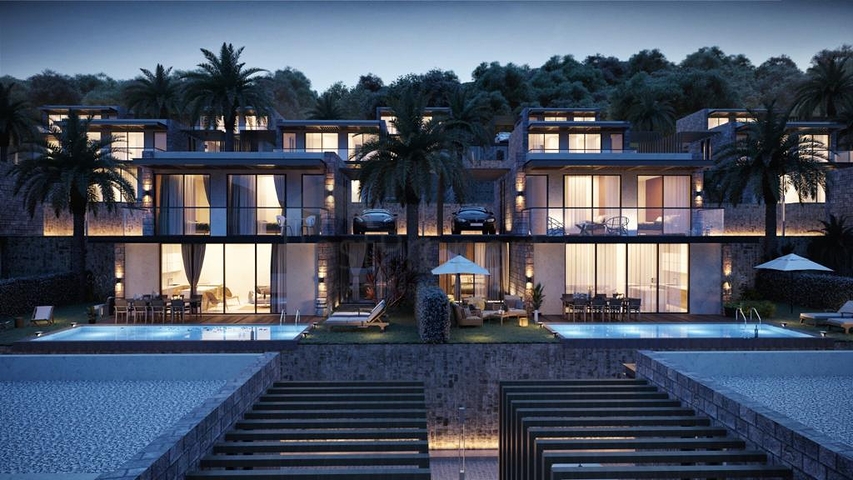 A complex of Villas in a modern design in the historical part of the city of Bodrum. A complex of Villas in a modern design in the historical part of the city of Bodrum.