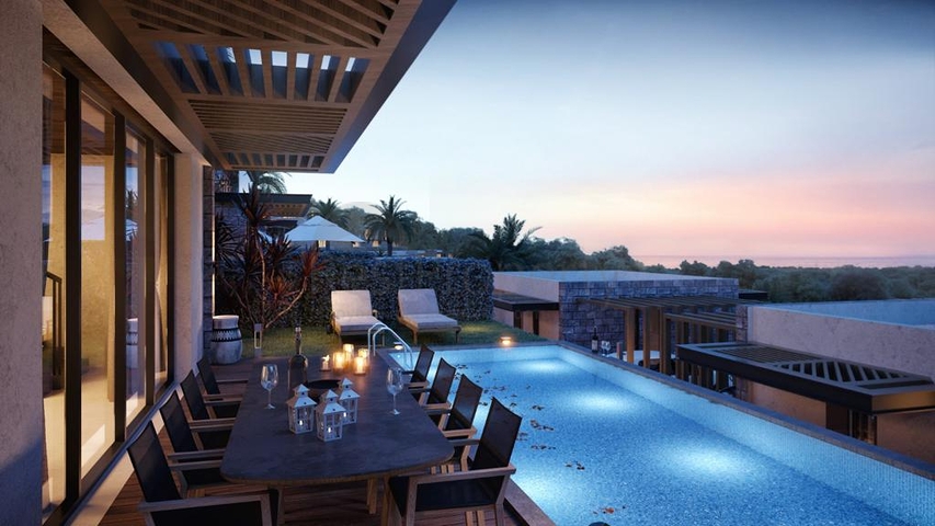 A complex of Villas in a modern design in the historical part of the city of Bodrum. A complex of Villas in a modern design in the historical part of the city of Bodrum.
