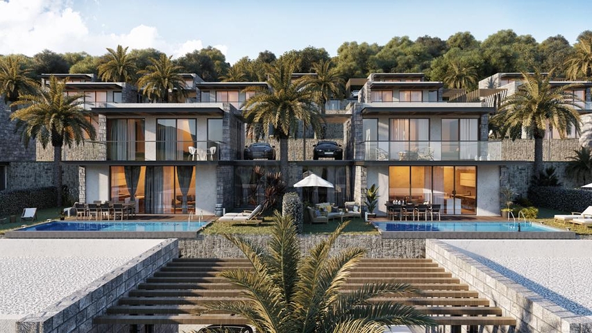 A complex of Villas in a modern design in the historical part of the city of Bodrum. A complex of Villas in a modern design in the historical part of the city of Bodrum.