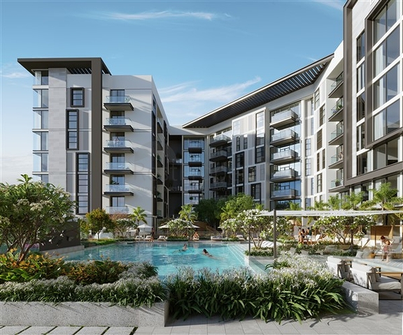 Apartments in a new project in a quiet area with modern urban life in Dubai