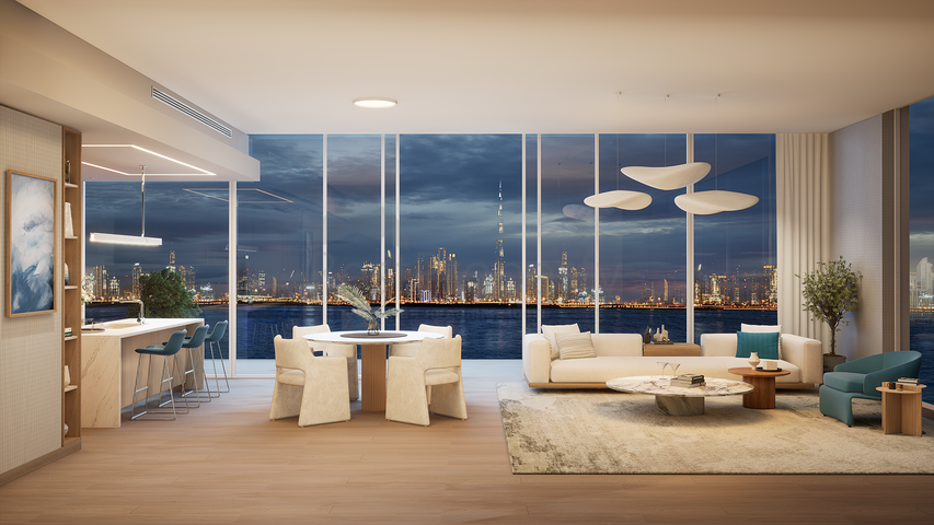 Real estate on the promenade along the canal in Business Bay