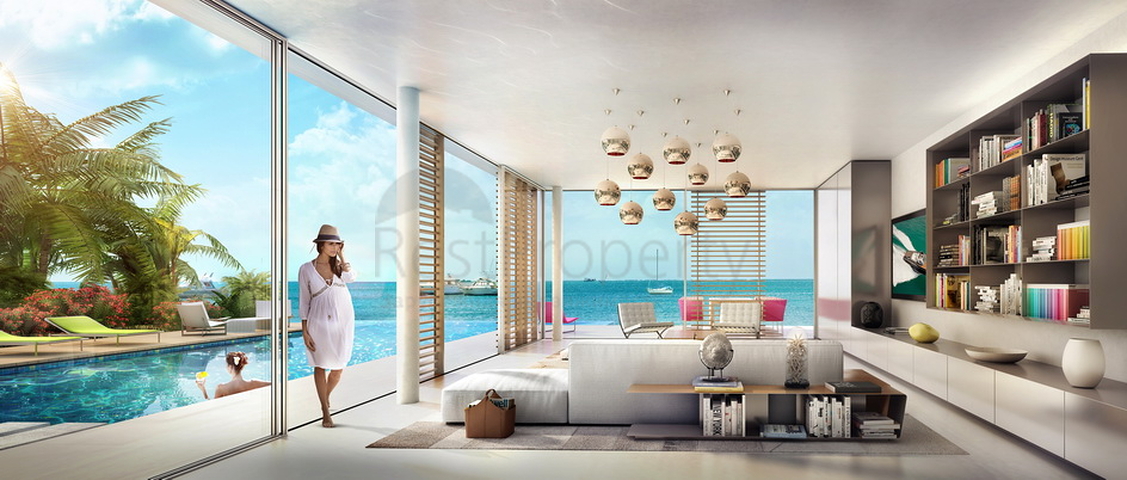 Houses with private pools and beaches in the archipelago of the World in Dubai
