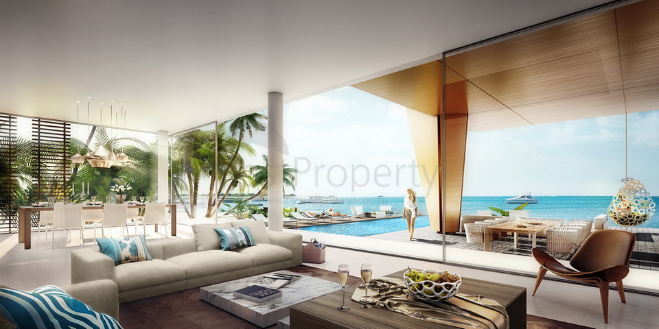 Houses with private pools and beaches in the archipelago of the World in Dubai