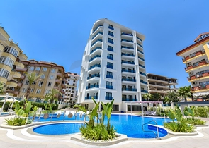 One-bedroom apartment in a new complex in the center of Alanya