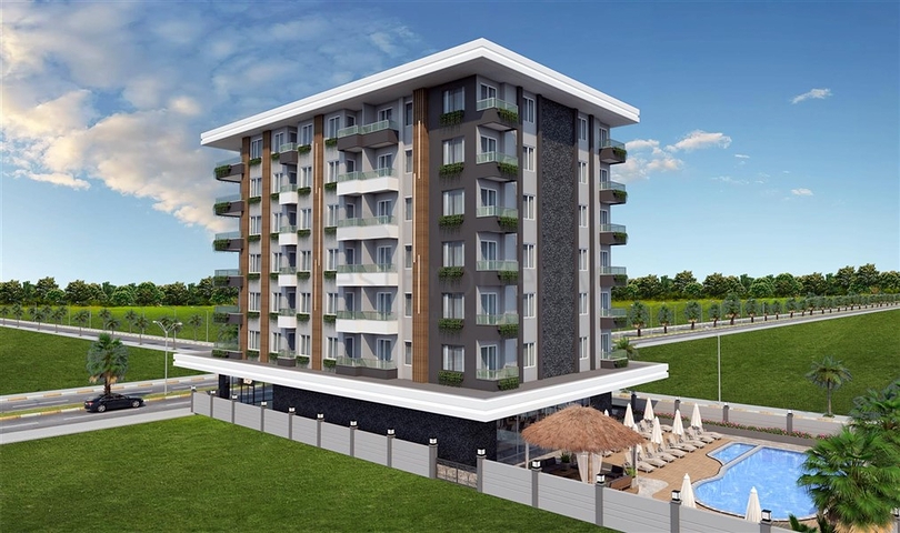 1+1 apartments in a new complex near Cleopatra beach