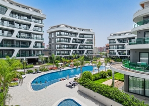 1+1 apartment with garden access in Oba area