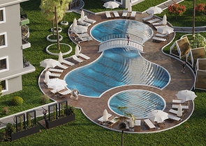 1+1 apartment in the green Avsallar district