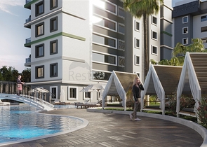 1+1 apartment in the green Avsallar district