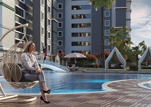 1+1 apartment in the green Avsallar district