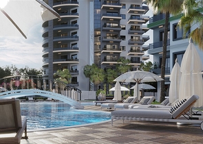 1+1 apartment in the green Avsallar district