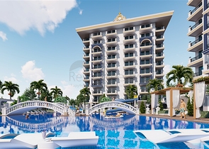 1+1 apartment in a new complex in Avsallar