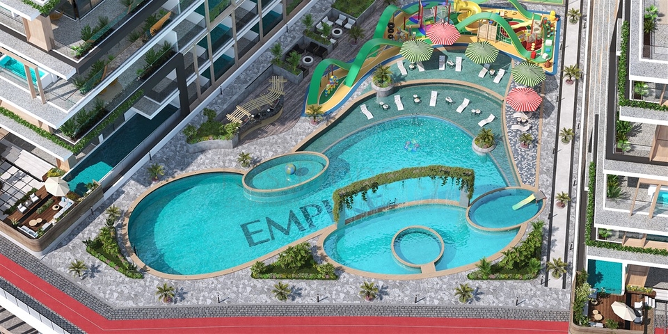 Investment apartments with swimming pool in Dubai, Arjan