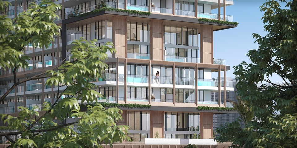 Investment apartments with swimming pool in Dubai, Arjan