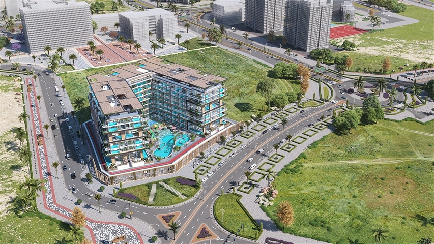 Investment apartments with swimming pool in Dubai, Arjan