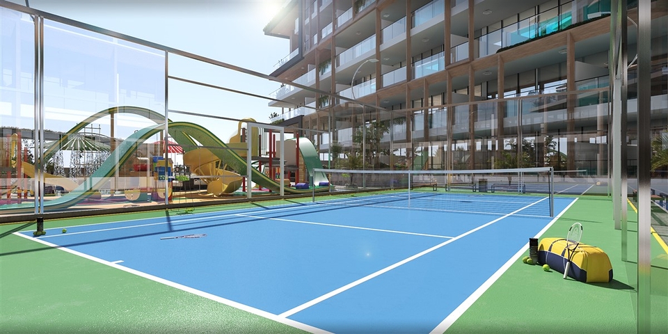 Investment apartments with swimming pool in Dubai, Arjan