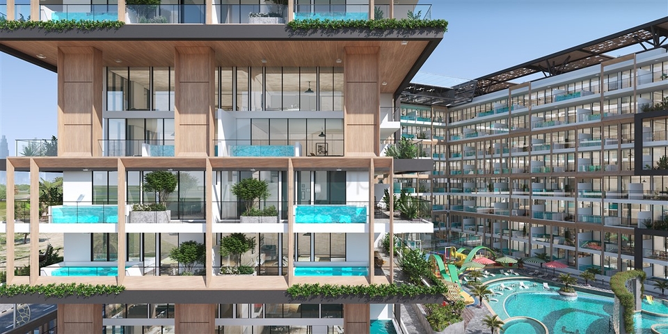 Investment apartments with swimming pool in Dubai, Arjan