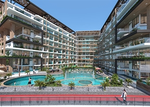 Investment apartments with swimming pool in Dubai, Arjan