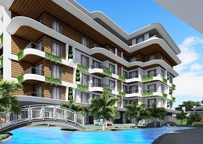 One-bedroom apartment in an exclusive complex in Oba district.