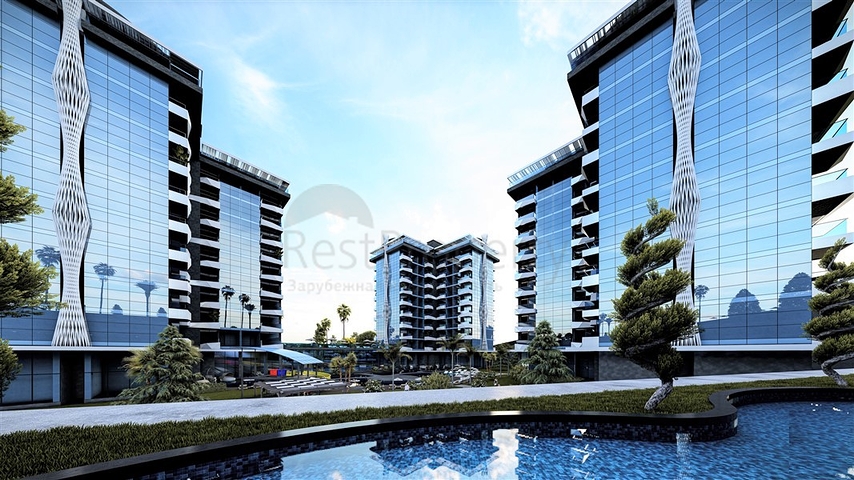 One-bedroom apartment 900 m from the sea in Avsallar district 