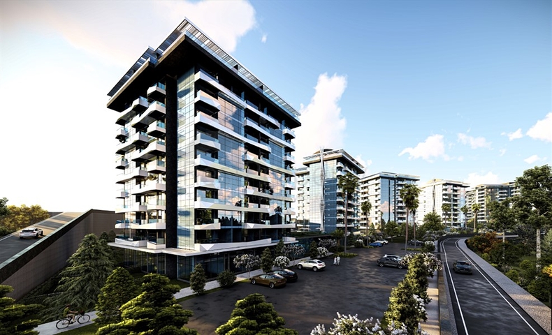 One-bedroom apartment 900 m from the sea in Avsallar district 