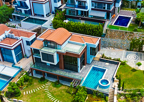 Villa with a view of the Mediterranean Sea and the Alanya Fortress