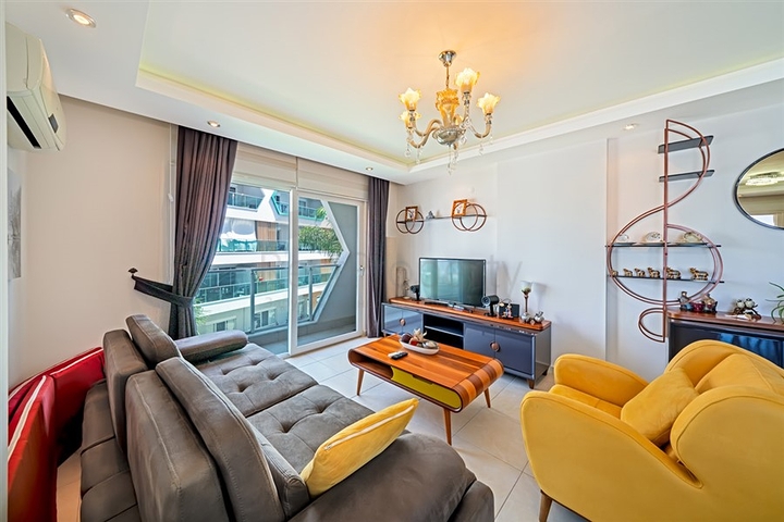 2+1 apartment in a complex with hotel infrastructure in Avsallar district