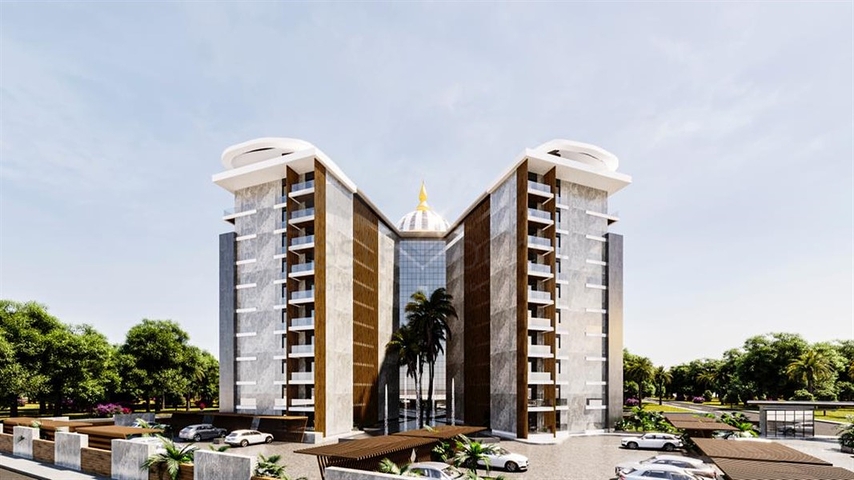 1+1 apartment in a project with hotel infrastructure in Gazipasa