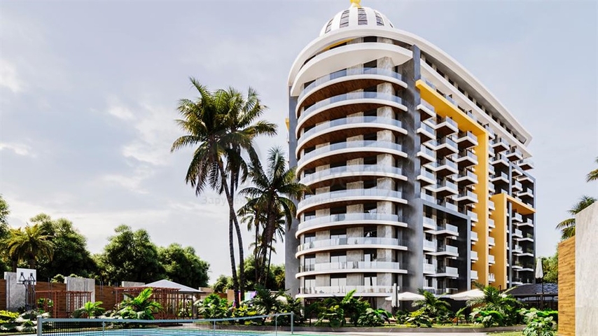 1+1 apartment in a project with hotel infrastructure in Gazipasa