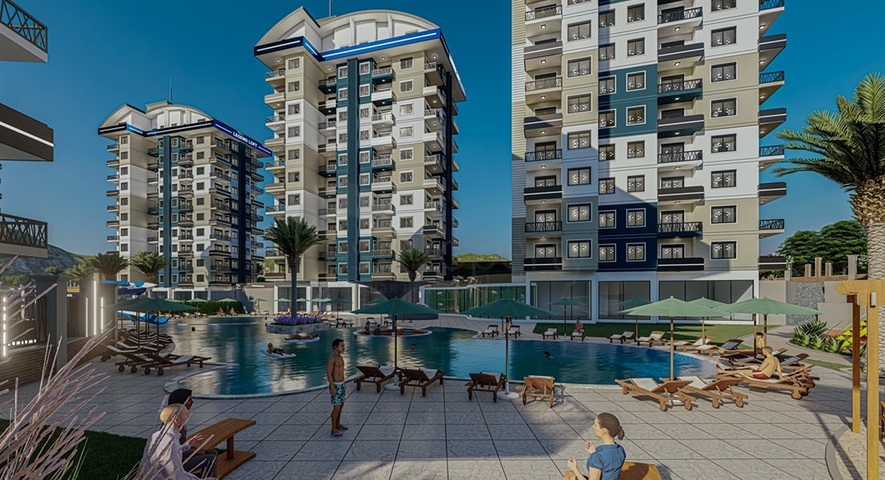 1+1 Apartment in Hotel-Style Complex for Sale in Avsallar, Alanya