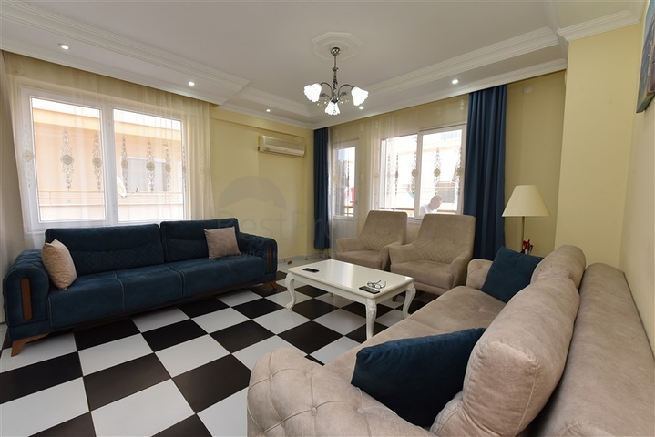 2+1 Sea View Apartment Just 50 m from the Mediterranean Sea in Mahmutlar