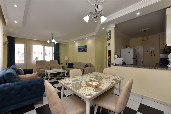 2+1 Sea View Apartment Just 50 m from the Mediterranean Sea in Mahmutlar