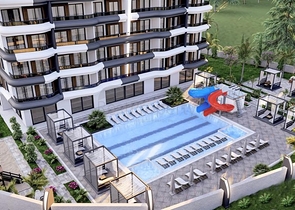 New 1+1 Apartment in Avsallar with Resort Facilities