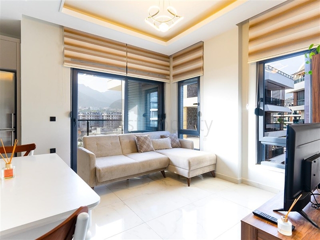 Furnished 1+1 Apartment in Oba Alanya, Modern Complex