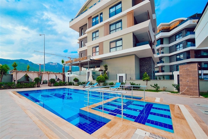 Furnished 1+1 Apartment in Oba Alanya, Modern Complex