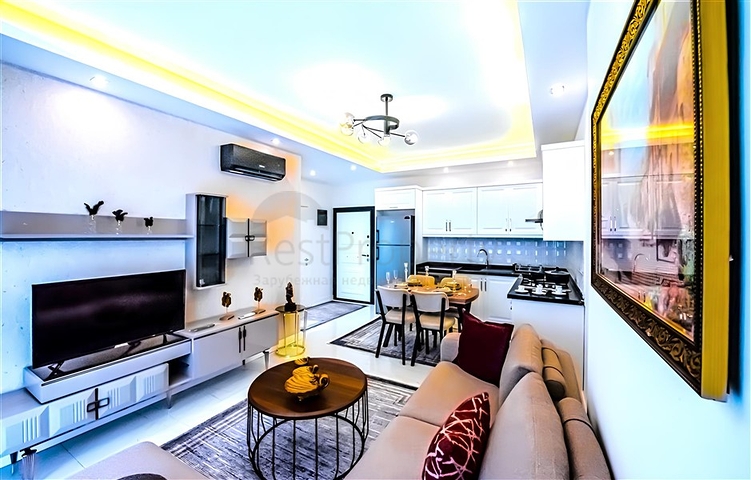 Furnished 1+1 Apartment in Mahmutlar Alanya, New Complex