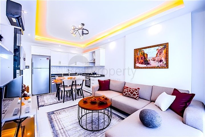 Furnished 1+1 Apartment in Mahmutlar Alanya, New Complex