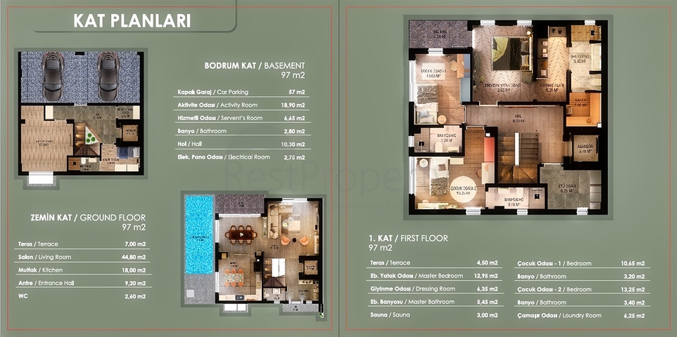 New investment project, villas in Konyaalti area