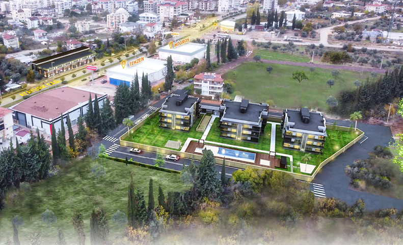 New complex with 3 + 1,4 + 1 apartments in the Dosemealti area