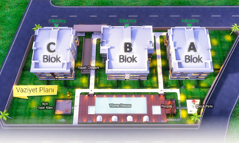 New complex with 3 + 1,4 + 1 apartments in the Dosemealti area