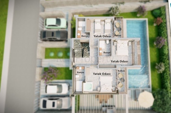 5+1 villa in Kalkan Fethiye neighborhood