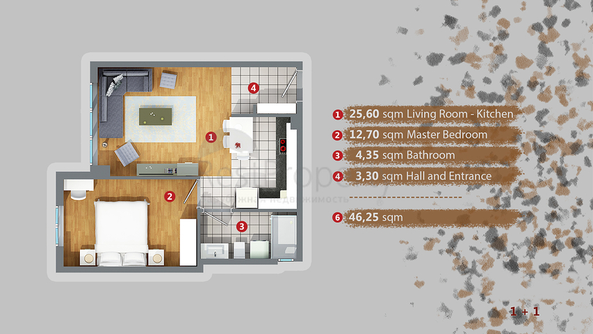 Apartments 1 + 1, 2 + 1, 3 + 1 in Kepez area - Antalya