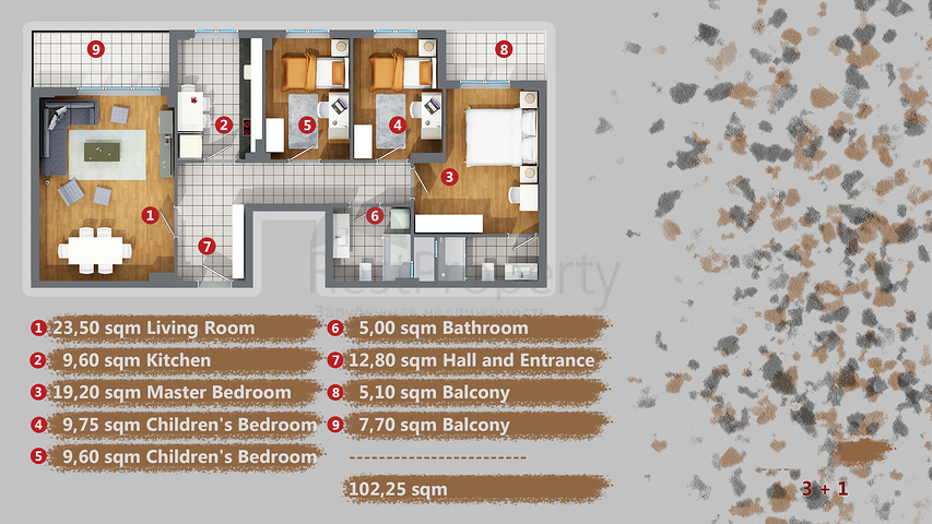 Apartments 1 + 1, 2 + 1, 3 + 1 in Kepez area - Antalya