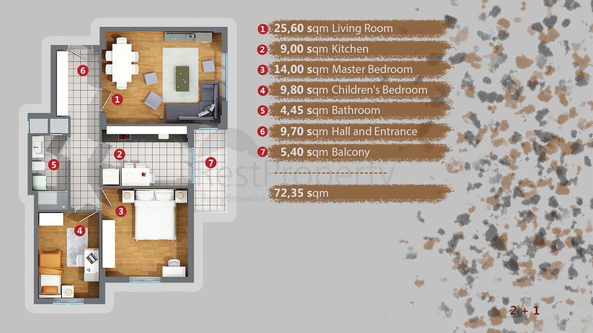 Apartments 1 + 1, 2 + 1, 3 + 1 in Kepez area - Antalya