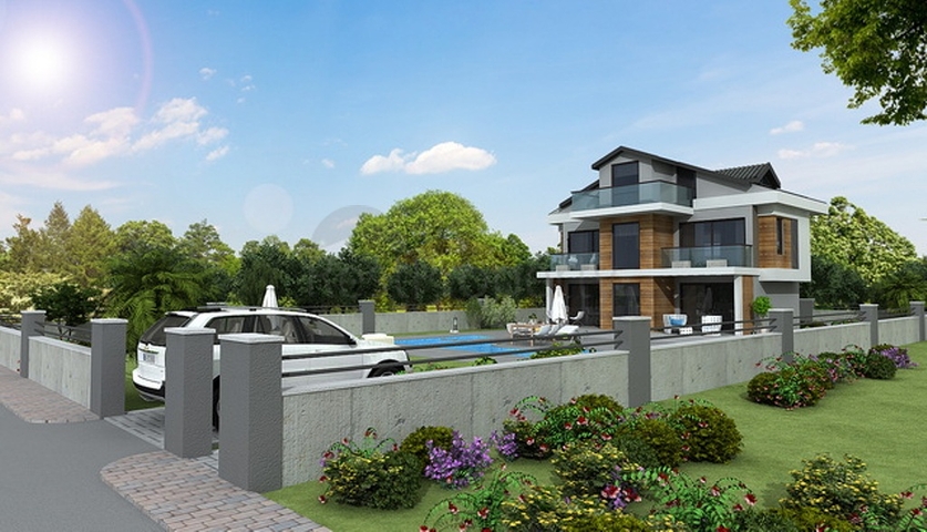 Detached villa 4+1 in a project under construction, Fethiye district 