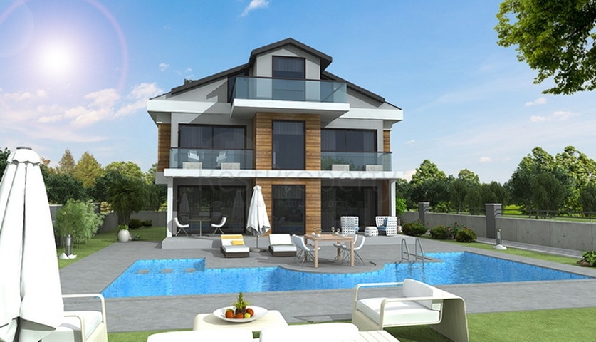 Detached villa 4+1 in a project under construction, Fethiye district 