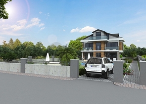 Detached villa 4+1 in a project under construction, Fethiye district 